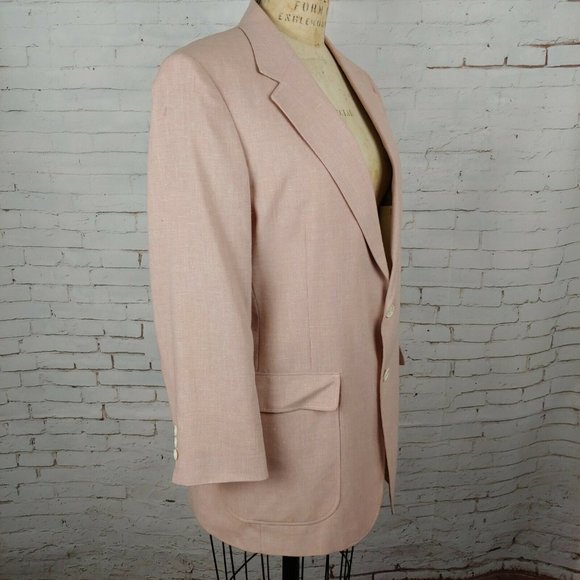 Vintage Glenshire Fine Tailored Clothing Blazer Mens 42 Lined Pink Jacket - Picture 5 of 12
